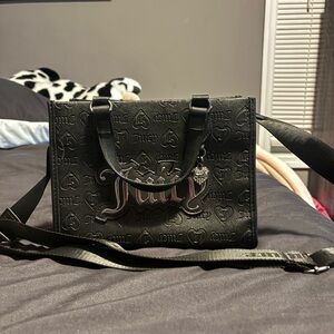 Juicy Couture Black and Silver Logo Tote